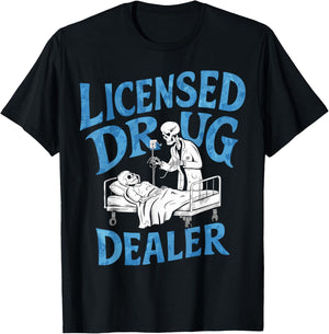 Licensed Drug Dealer Trafficker Design For a Pharmacist T-Shirt - T-Shirt | Black