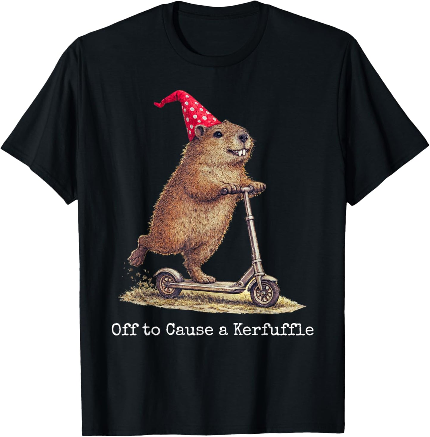 Off to Cause A Kerfuffle Groundhog T-Shirt - T-Shirt | Black
