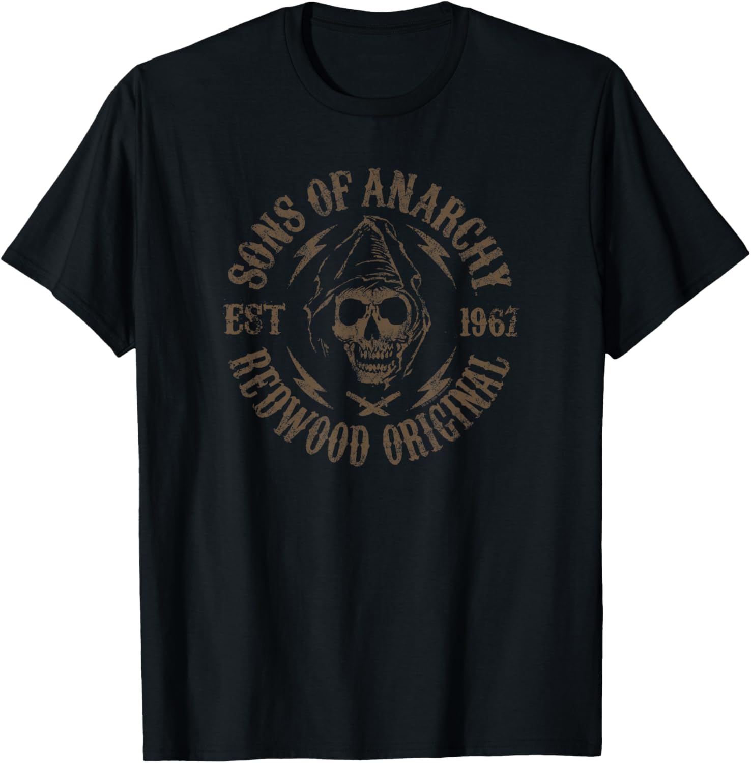 Sons of Anarchy Redwood Original Skull Biker TV Show T-Shirt - T-Shirt | Black