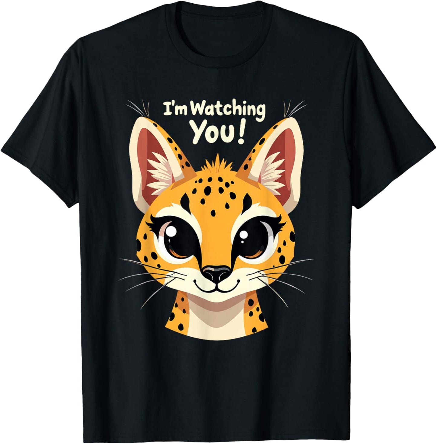 Serval Cat Exotic Feline African Wildcat Wildlife Lover Gear T-Shirt - T-Shirt | Black