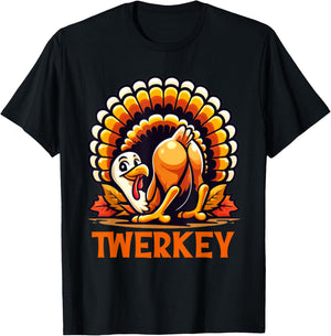 Twerkey Squad Twerking Funny Dancing Turkey Thanksgiving T-Shirt - T-Shirt | Black