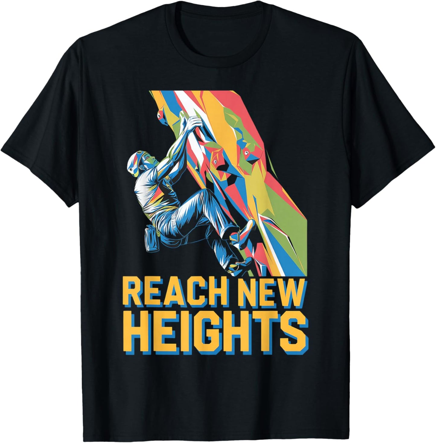 Climber Reaching New Heights for Adventure Lovers T-Shirt - T-Shirt | Black