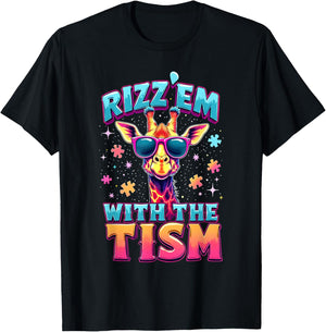 Rizz'em with the TISM Autism Awareness Support Autism T-Shirt - T-Shirt | Black
