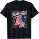 Roller Skating Girl 70s 80s Roller Skates 90s Roller Skater T-Shirt - T-Shirt | Black