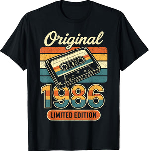 40th Birthday Man Woman 40 Years Deco 1986 Funny Gift T-Shirt - T-Shirt | Black