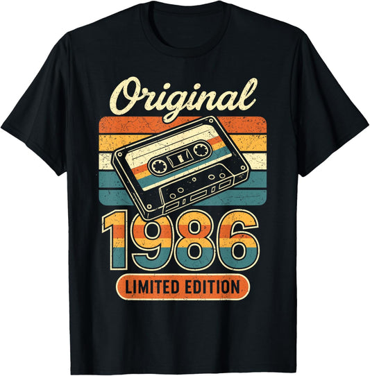 40th Birthday Man Woman 40 Years Deco 1986 Funny Gift T-Shirt - T-Shirt | Black