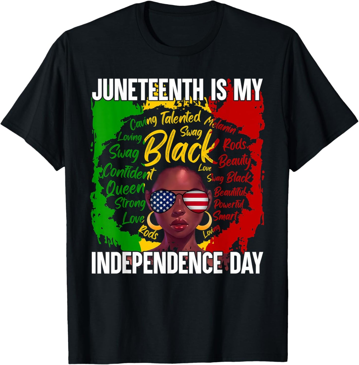 Juneteenth 1865 Freedom Day Black Women Girl African Afro T-Shirt - T-Shirt | Black