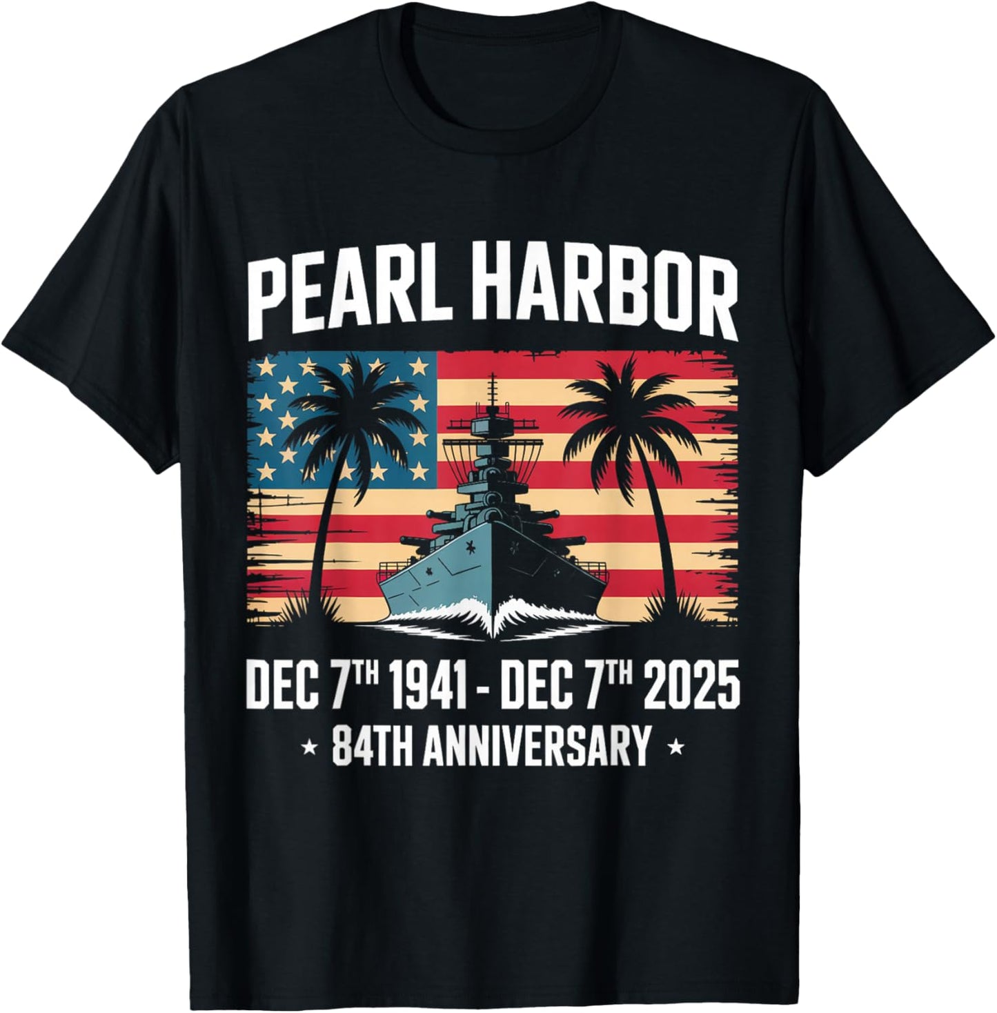 Remember Pearl Harbor Memorial Day December 7th 1941 T-Shirt - T-Shirt | Black