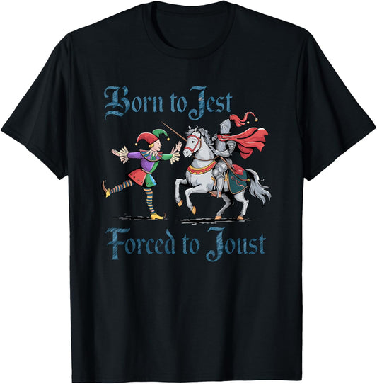 Born To Jest Forced To Joust Vintage Medieval Sports T-Shirt - T-Shirt | Black