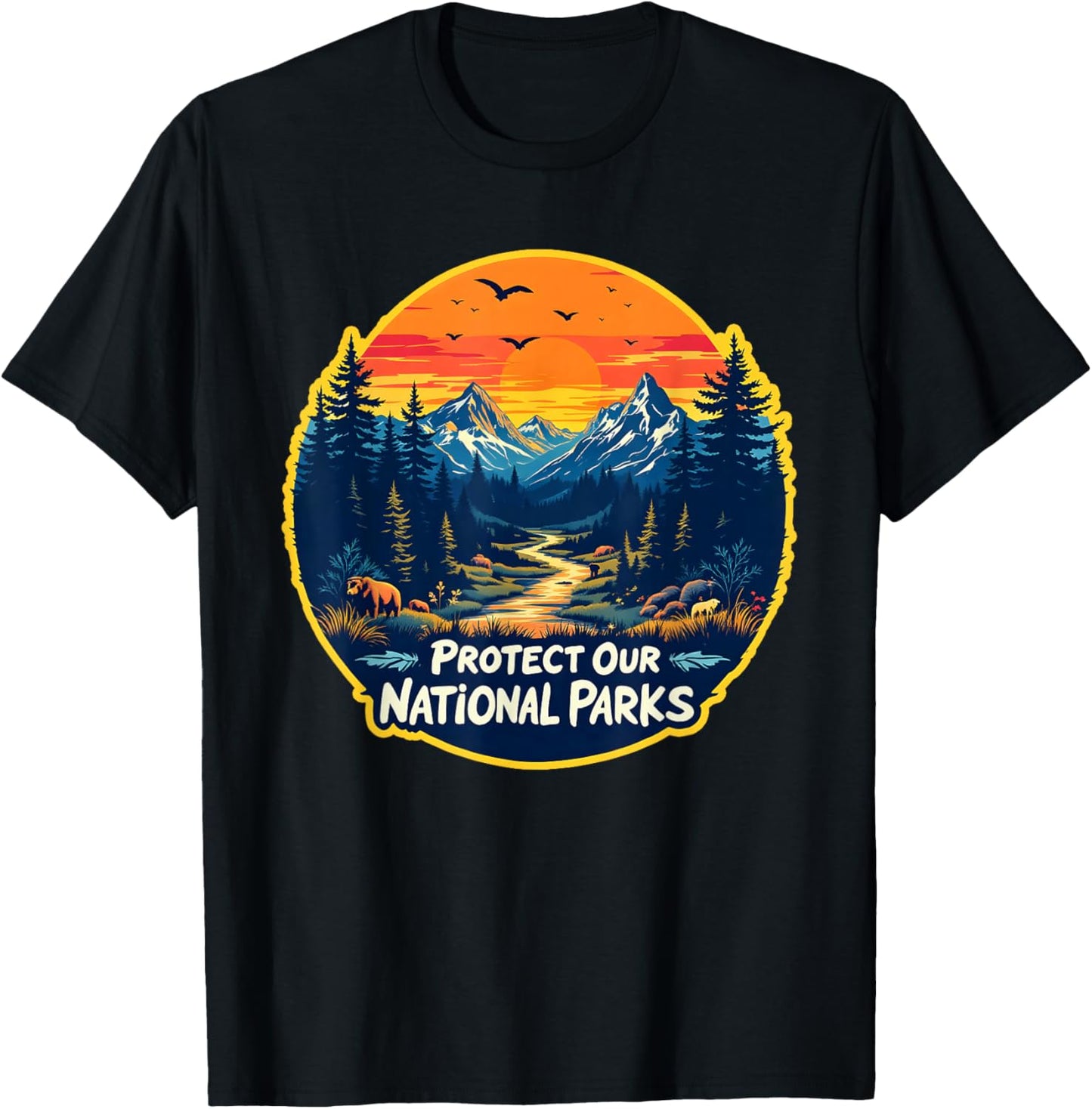 Protect Our National Parks Save the Nature Wildlife T-Shirt - T-Shirt | Black