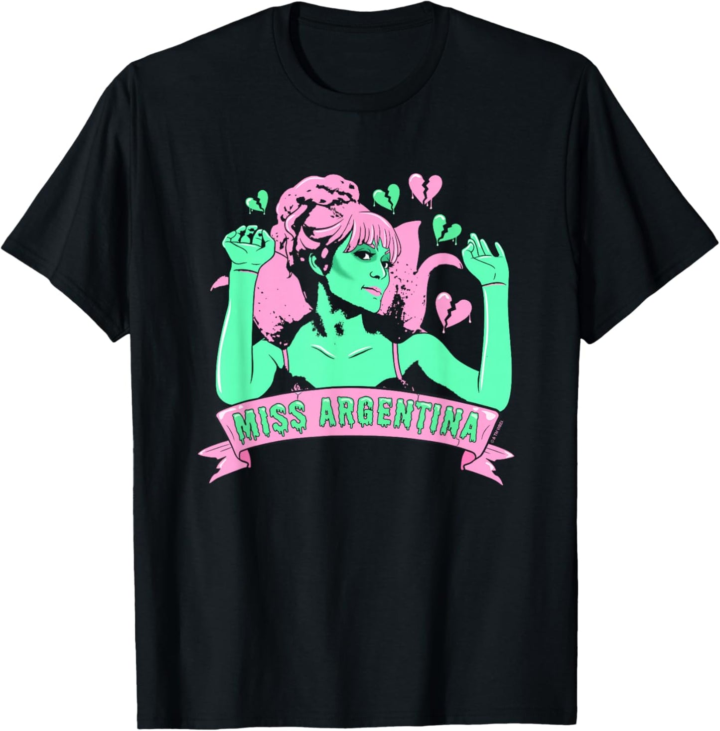 Beetlejuice Iconic Miss Argentina Pastel Colors Big Portrait T-Shirt - T-Shirt | Black