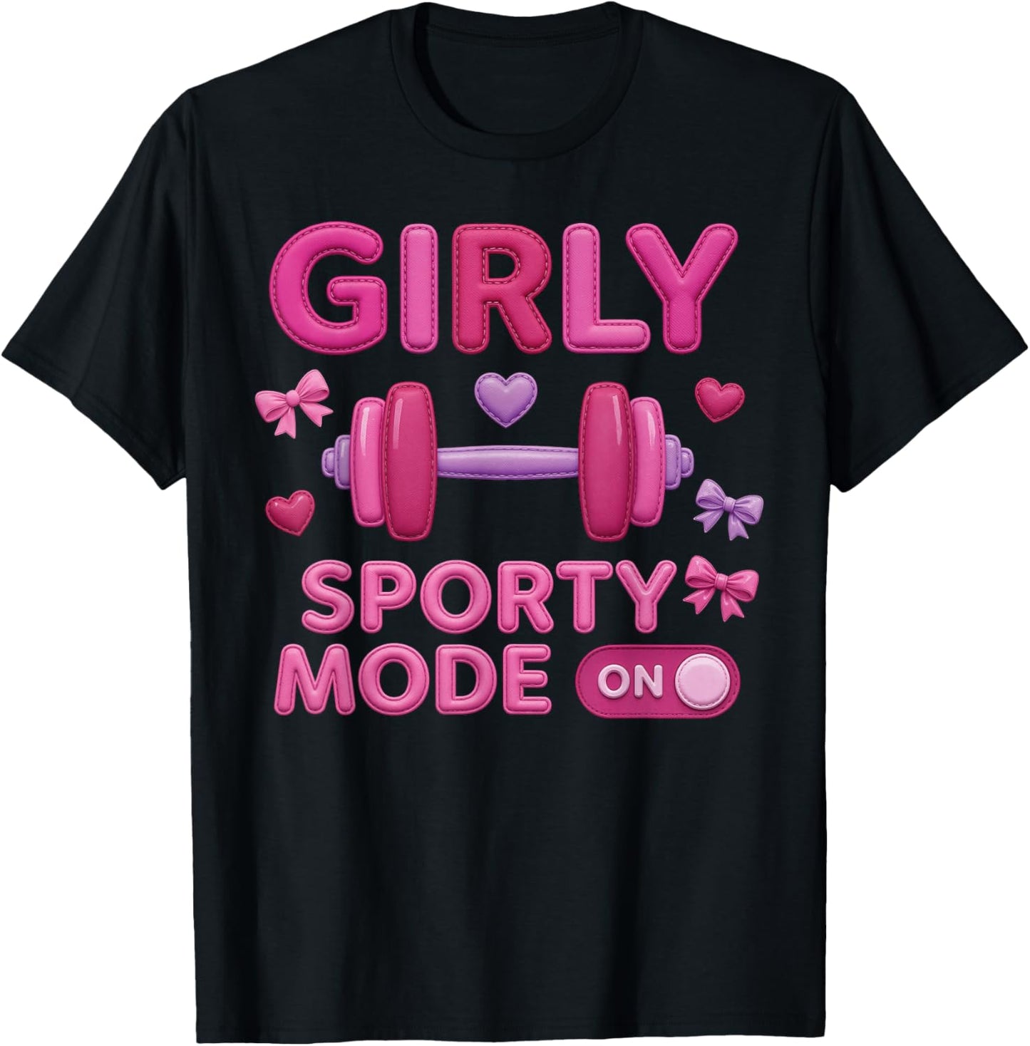 Girly Sporty Gym Mode Weightlifting Women Workout Training T-Shirt - T-Shirt | Black