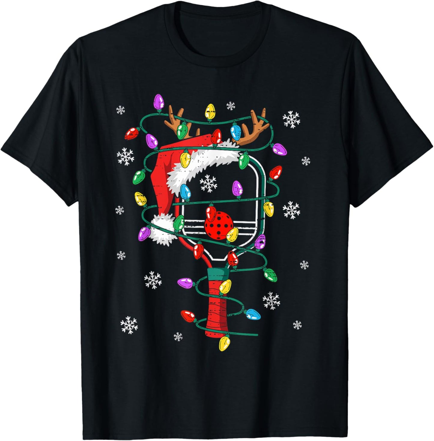 Christmas Pickleball Xmas Santa Sports Hat Kids T-Shirt - T-Shirt | Black