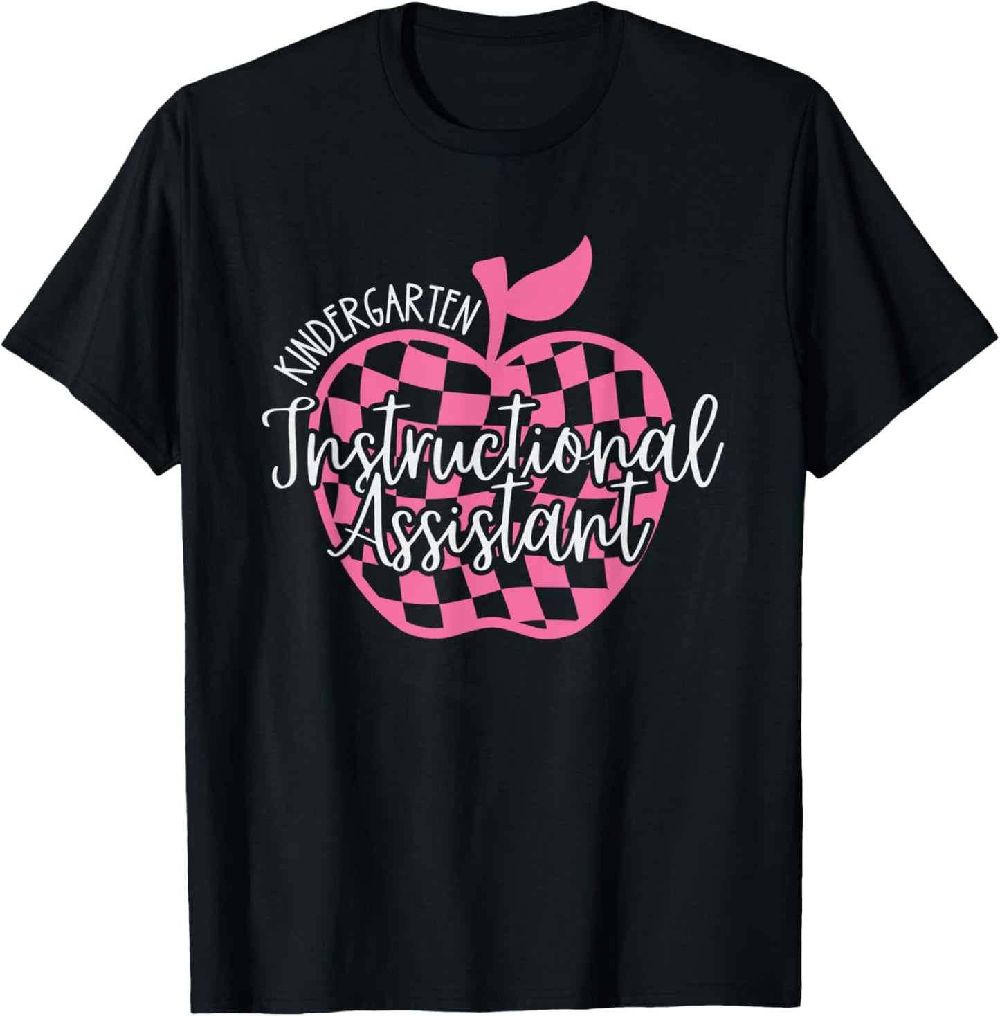Retro Kindergarten Instructional Assistant Apple Teacher Men Women Kids T-Shirt - T-Shirt | Black