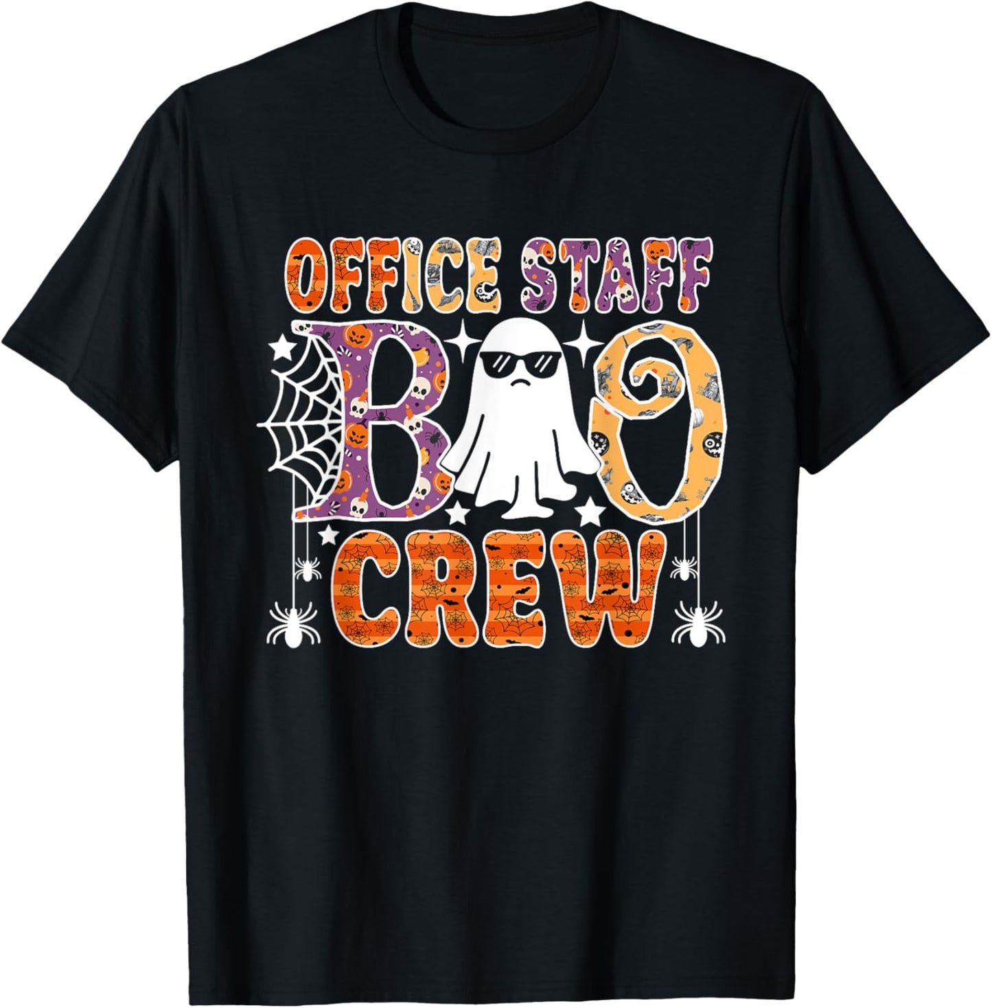 Office Staff Boo Crew Cute Ghost Halloween Costume T-Shirt - T-Shirt | Black