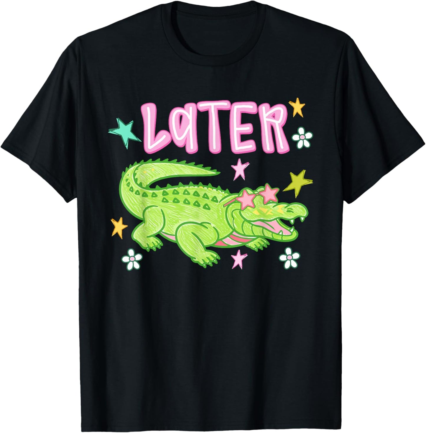 Later Gator Funny Alligator Meme Teacher Kids Last Day T-Shirt - T-Shirt | Black