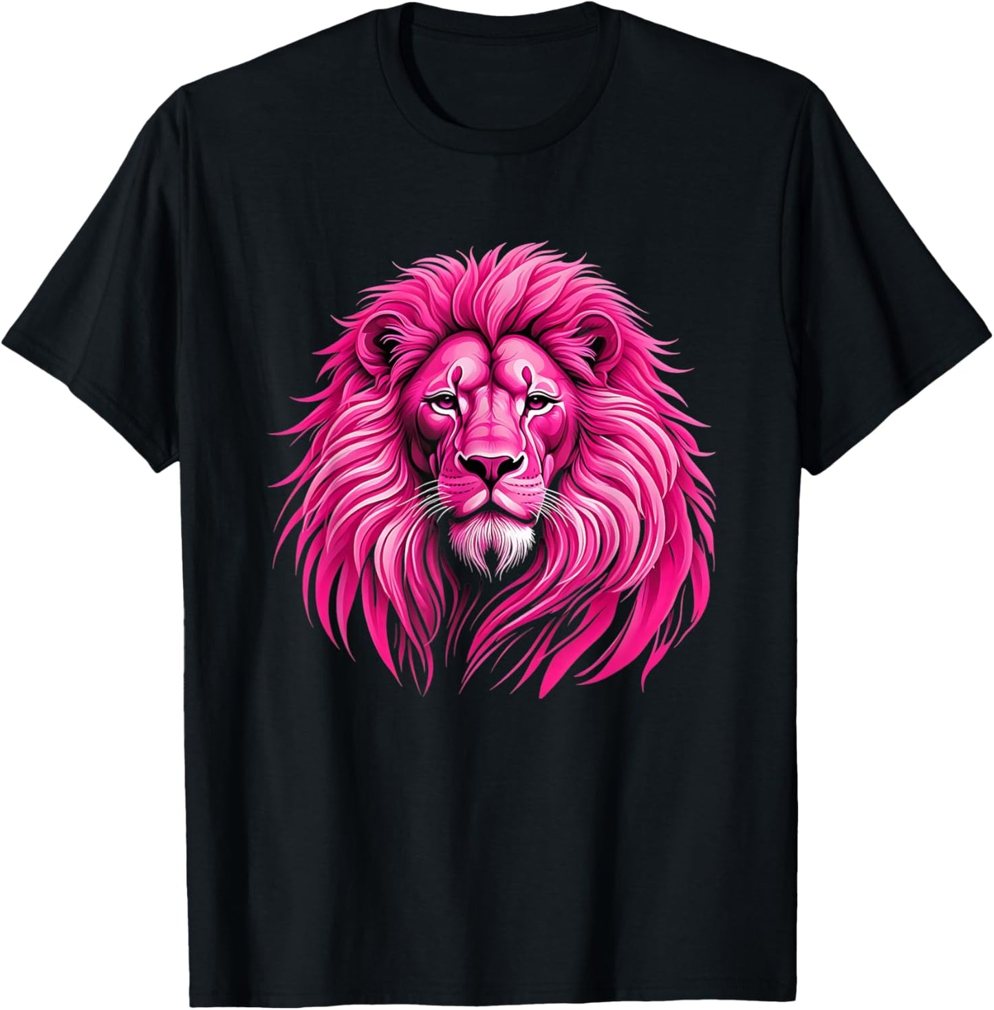 Pink Lion Breast Cancer Awareness Survivor Warrior T-Shirt - T-Shirt | Black