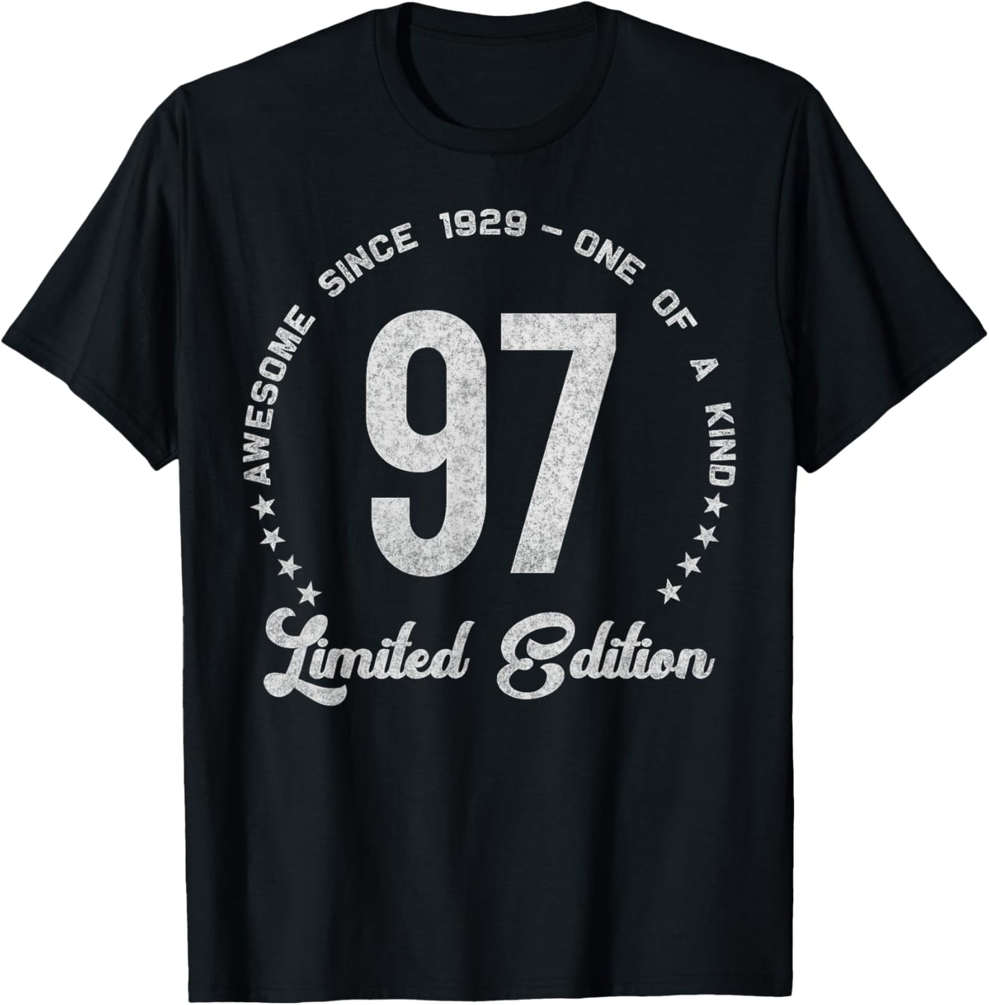 97 Year Old Gifts Vintage 1929 Limited Edition 97th Birthday T-Shirt - T-Shirt | Black