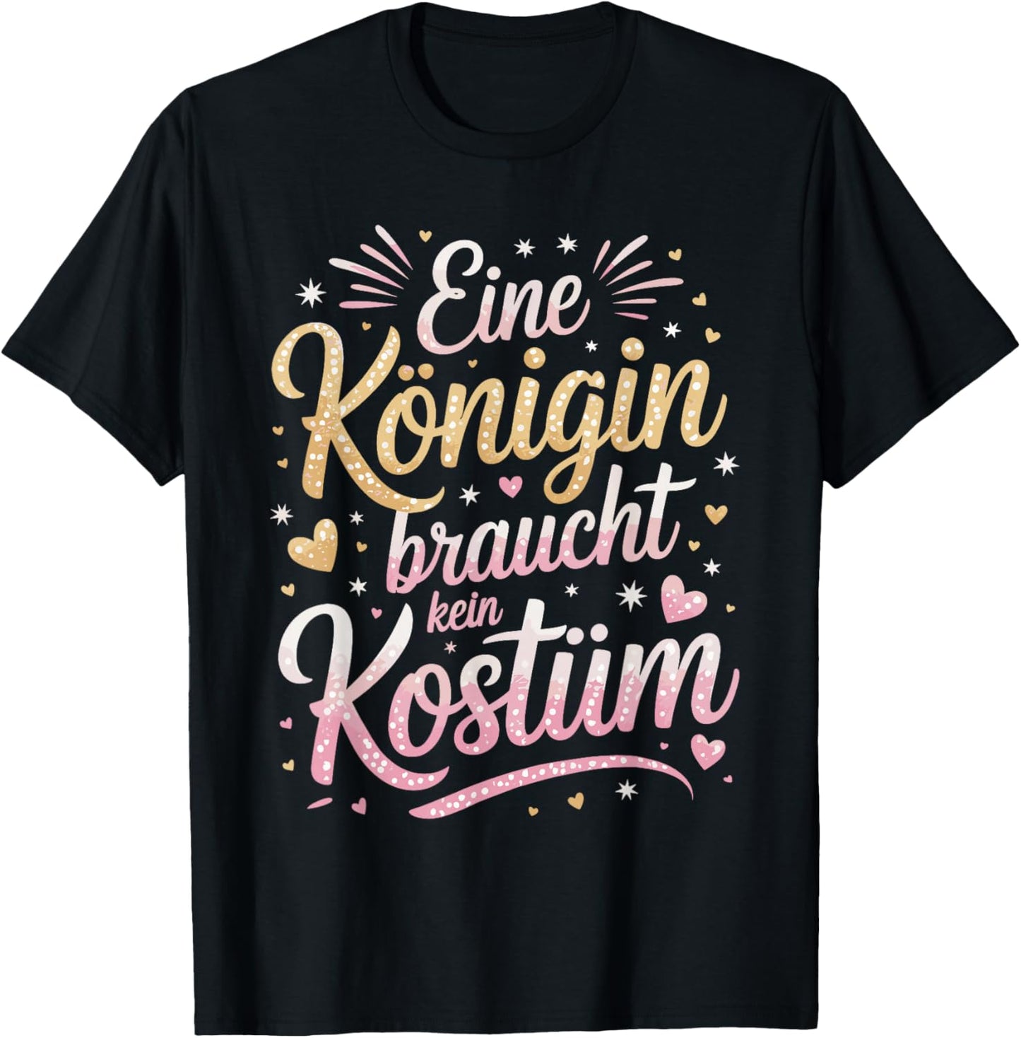 Queen Needs No Costume Carnival Fancy Dress Queen T-Shirt - T-Shirt | Black