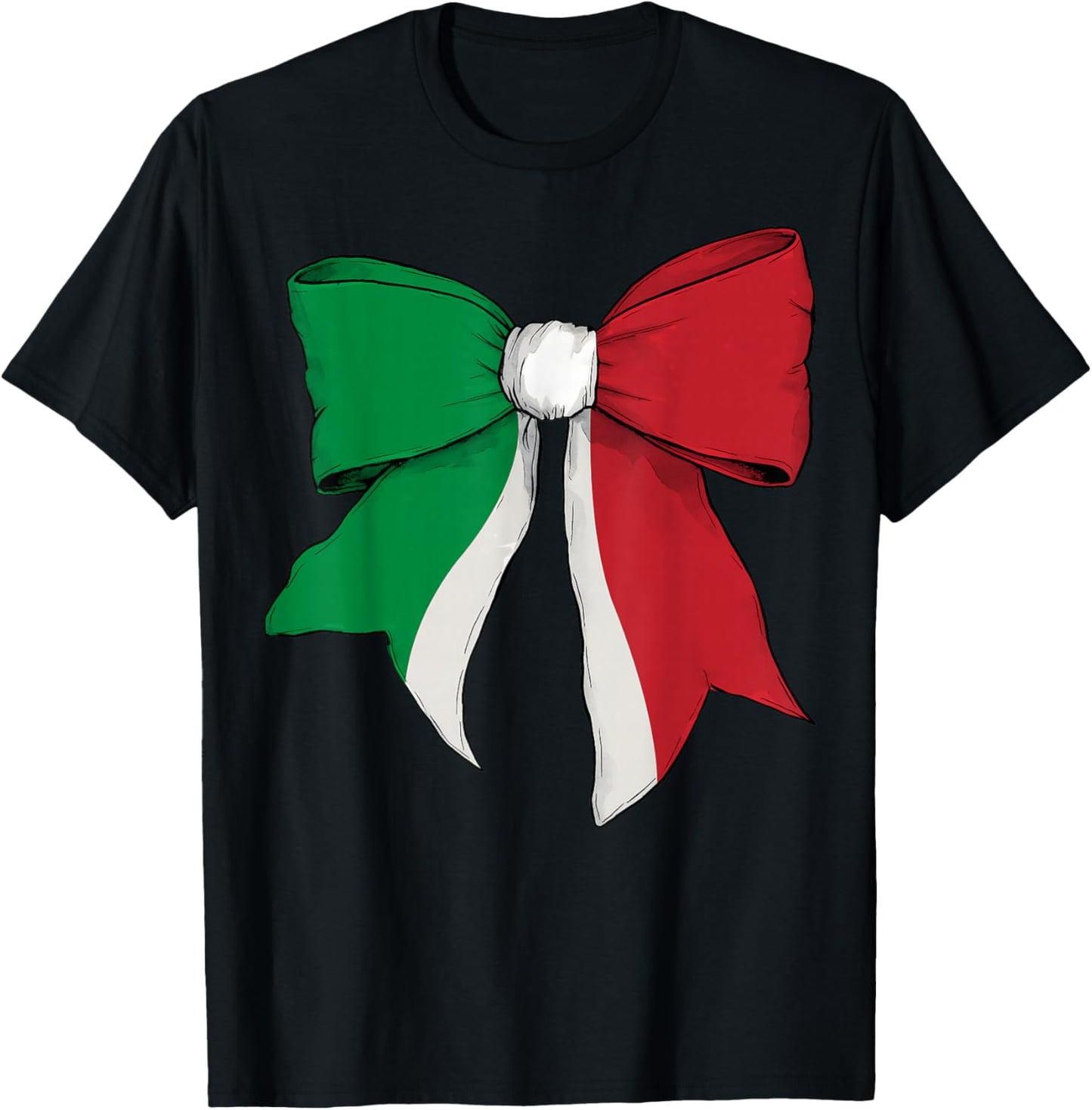 Italienisches Schleifenband mit italienischer Flagge für Mädchen T-Shirt - T-Shirt | Black