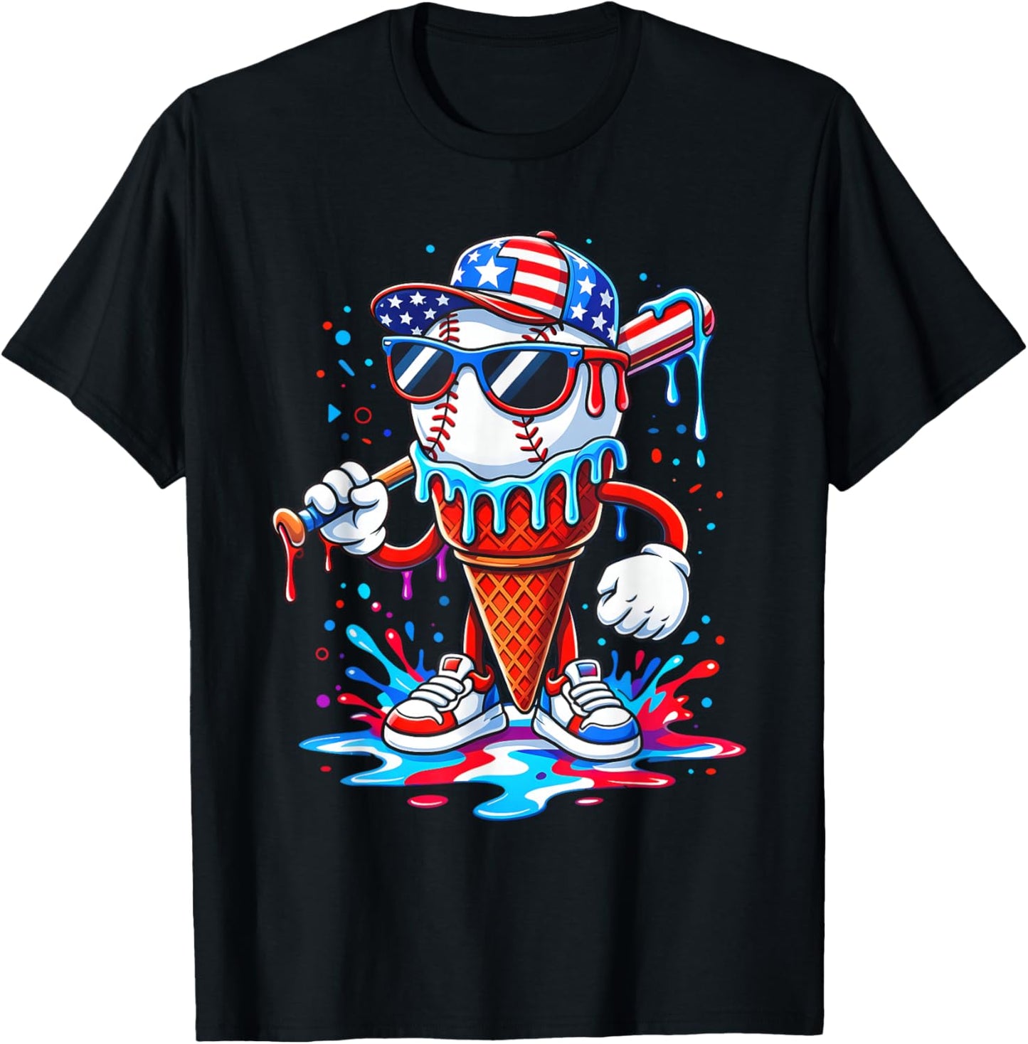 Baseball Life Style 101 Apparel Youth Drip Baseball Boys Kid T-Shirt - T-Shirt | Black