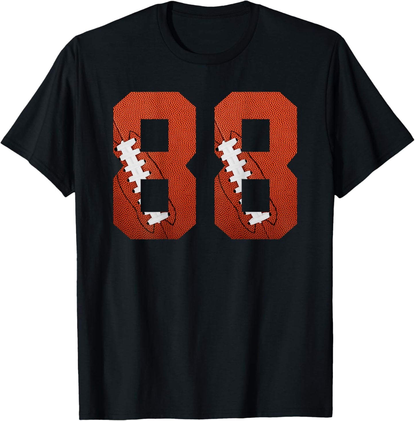 Number 88 BACKSIDE - American Football Jersey Numbered T-Shirt - T-Shirt | Black