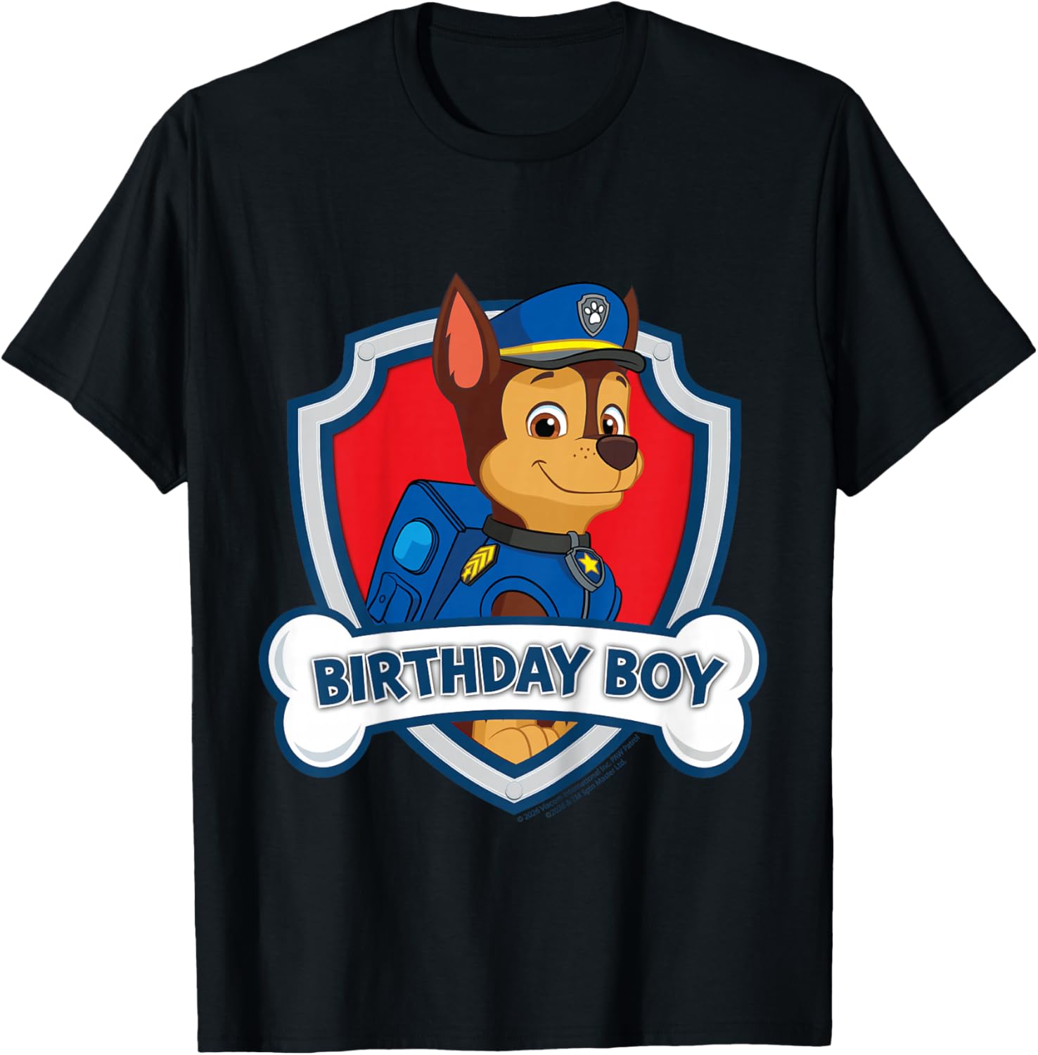 Enfant Pat Patrouille Officiel Chase Birthday Boy Happy Pup T-Shirt - T-Shirt | Black