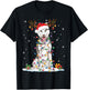 Funny Husky Dog Tree Christmas Lights Xmas Pajama Women Kids T-Shirt - T-Shirt | Black