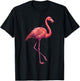 Flamingo Pink Animal Bird Summer T-Shirt - T-Shirt | Black