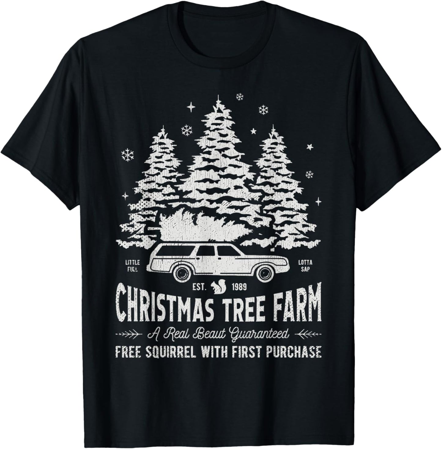 Christmas Movie Car Christmas Tree Farm Funny X-Mas T-Shirt - T-Shirt | Black