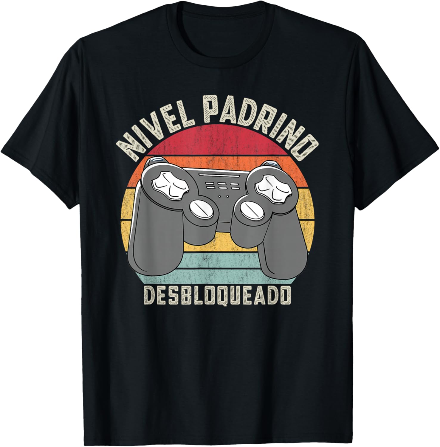 Padrino Gamer Vintage Sunset, Nivel Padrino T-Shirt - T-Shirt | Black