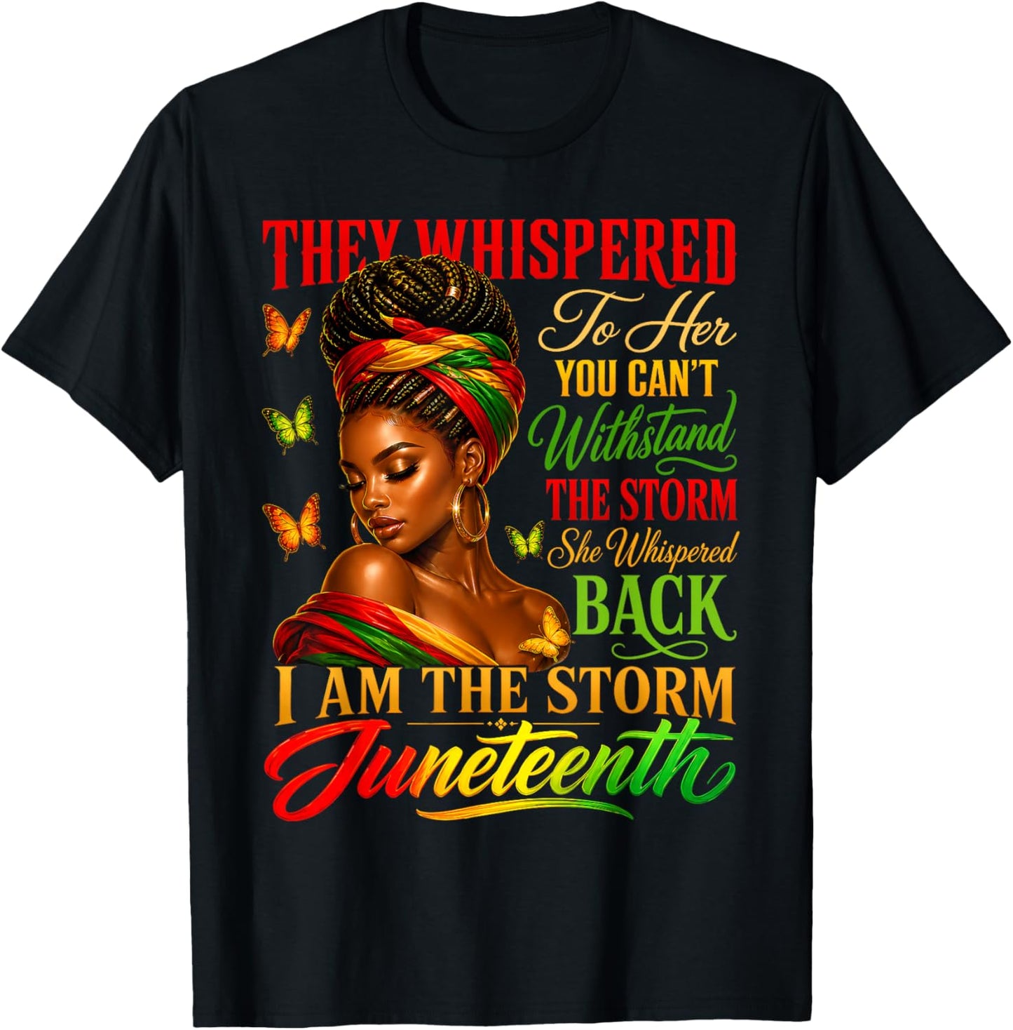Juneteenth Shirts Women Girls Black African America Freedom T-Shirt - T-Shirt | Black