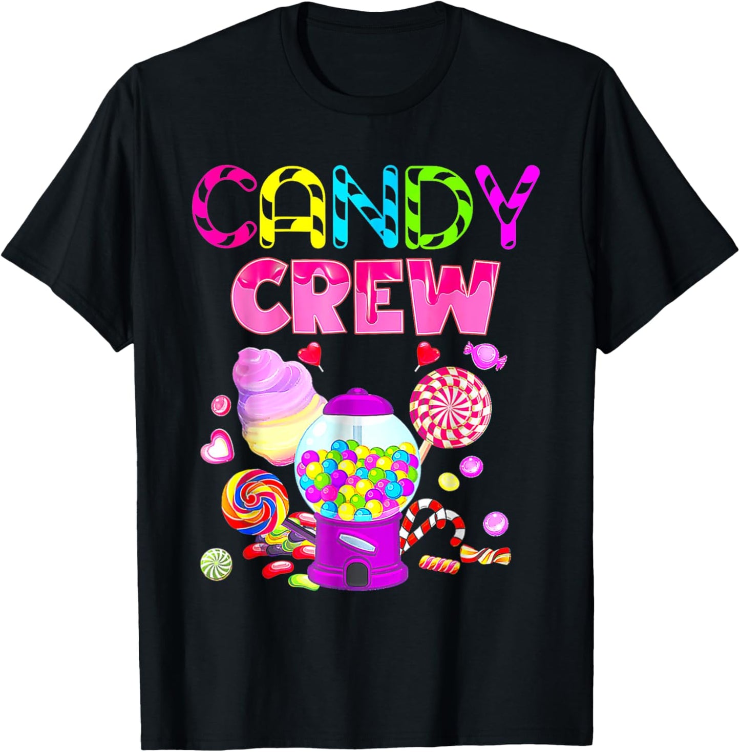 Candy Crew Decorations Sweetie Candy Squad Candy Halloween T-Shirt - T-Shirt | Black