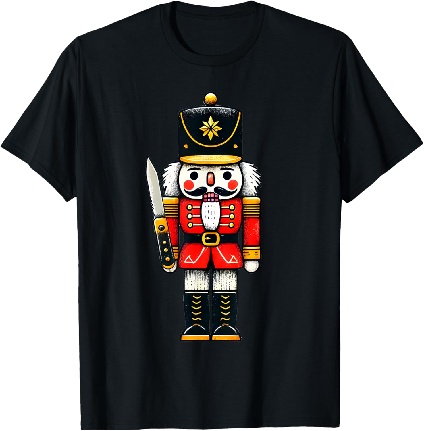 Cute Funny Christmas Happy Holiday Pajama Gift -Adults Winter Black Short Sleeve Small Classic Fit Pajama Shirt Holiday-Themed T-Shirt - T-Shirt | Black