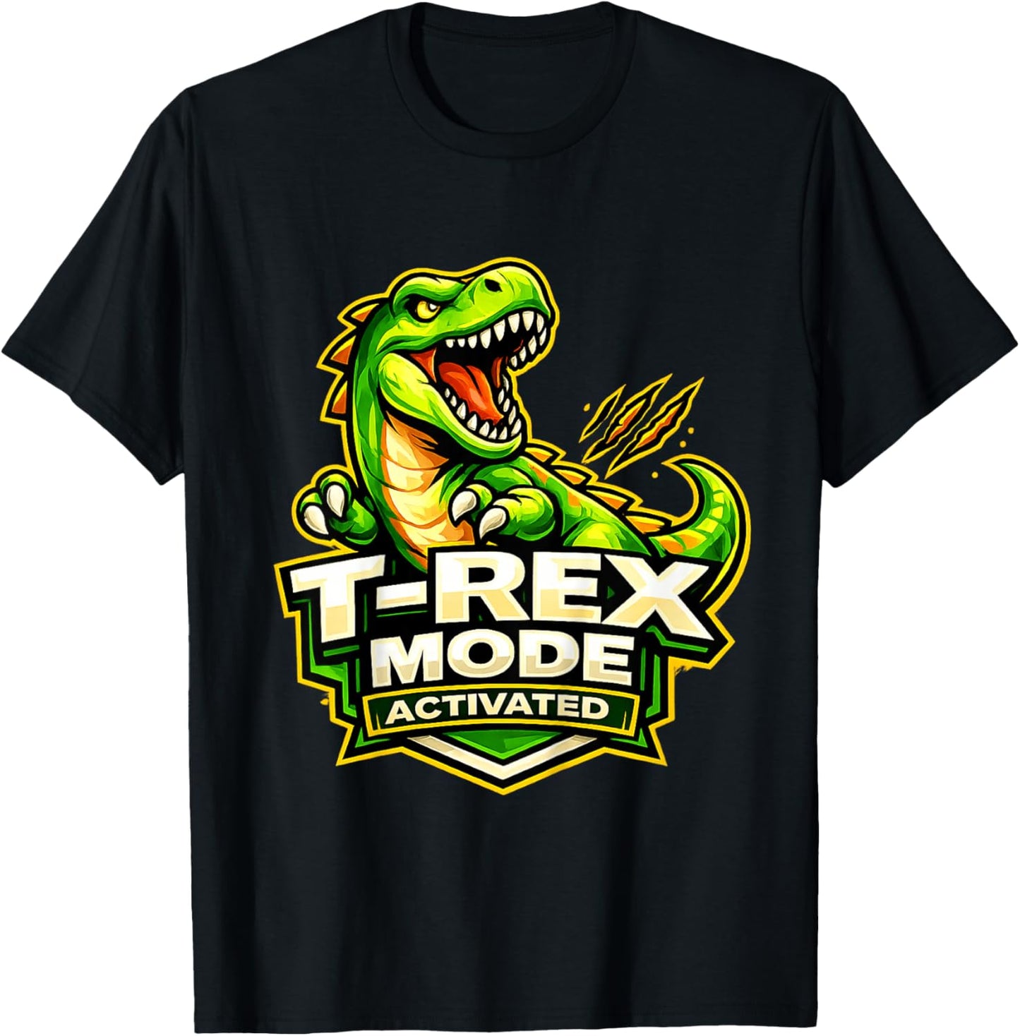 Kids T-Rex Mode Activated Funny Dinosaur Kids T-Shirt - T-Shirt | Black