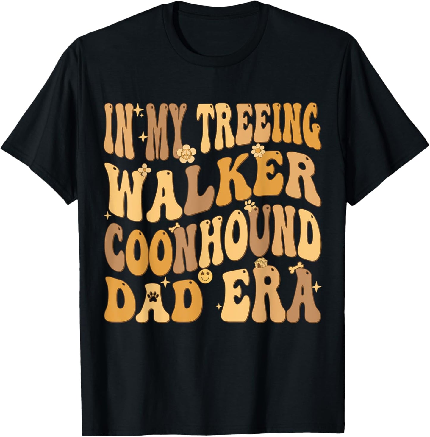In My Treeing Walker Coonhound Dad Era Groovy Dog Owner Women Kids T-Shirt - T-Shirt | Black