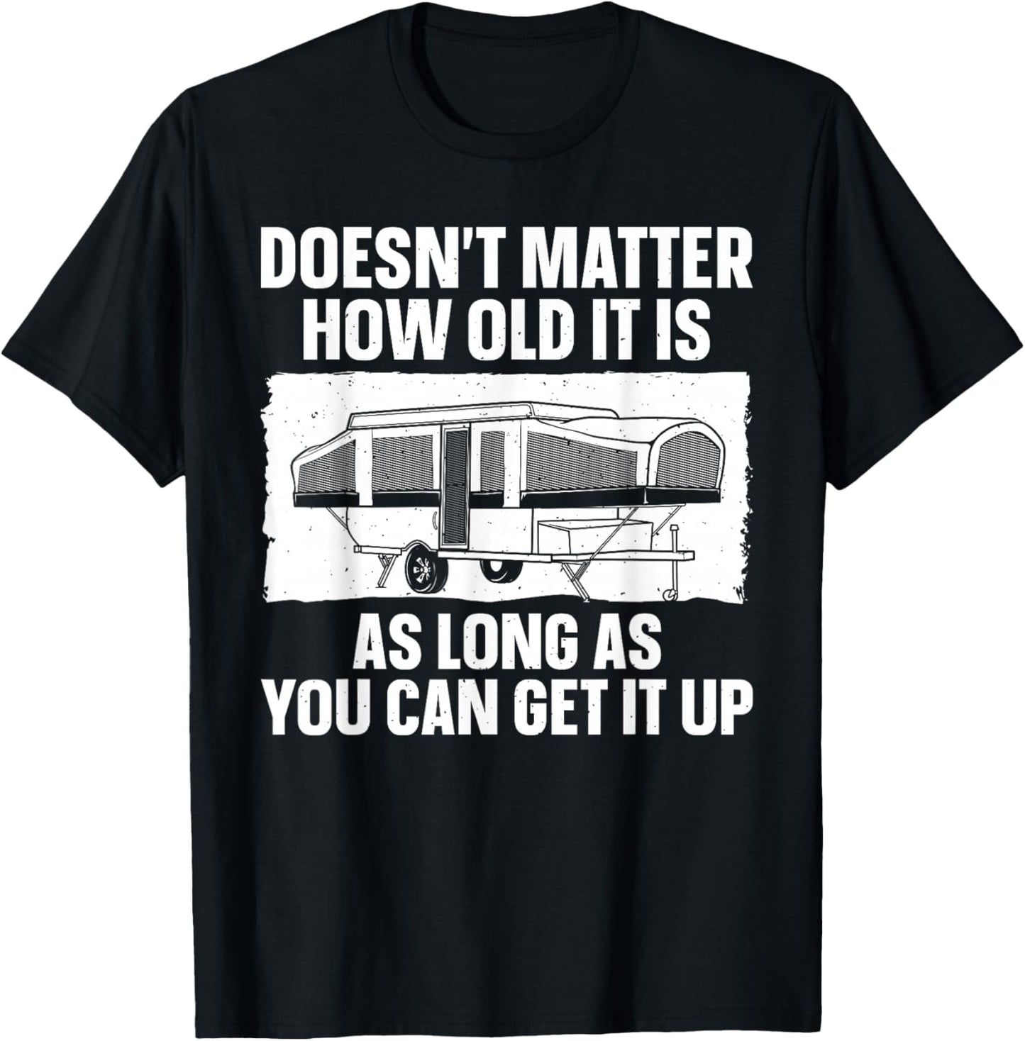 Best Pop Up Camper Art Women Pop Up Trailer Camping T-Shirt - T-Shirt | Black