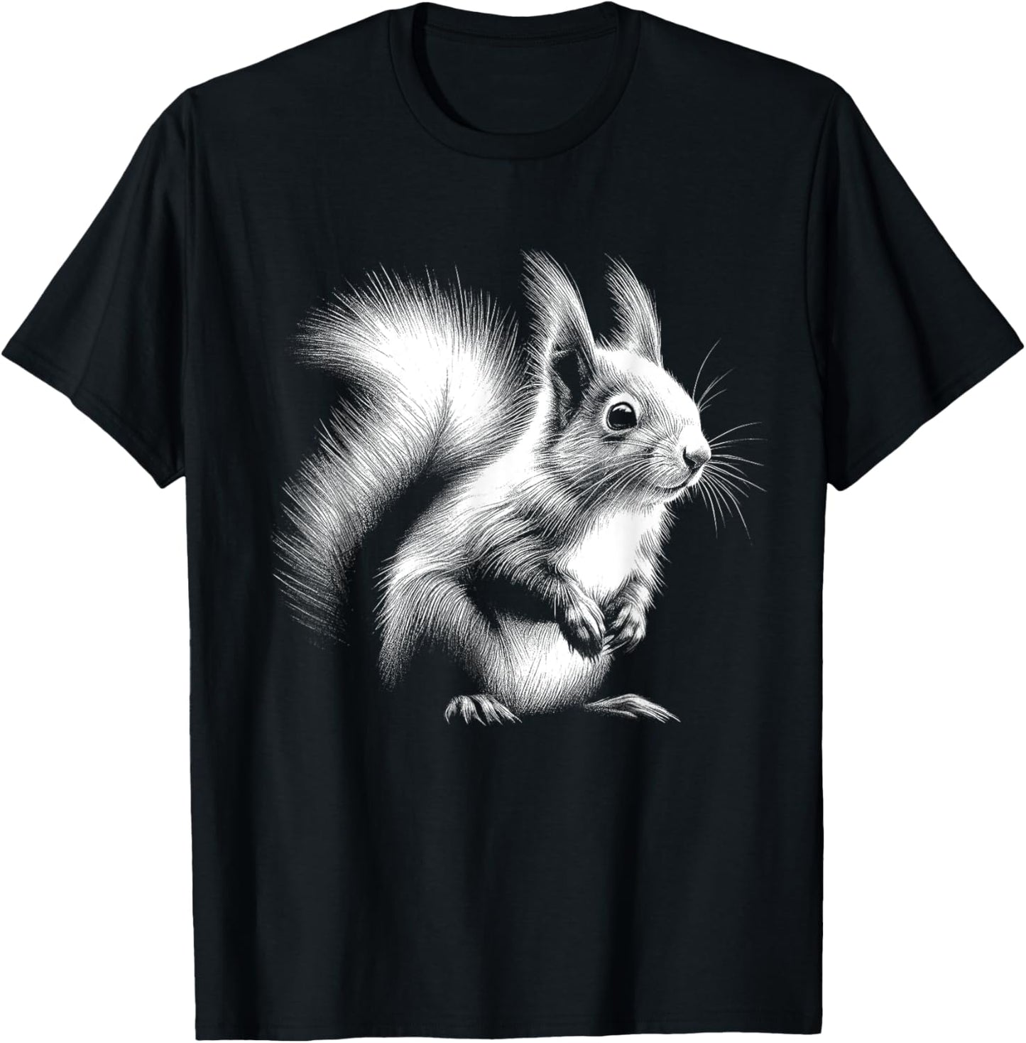 Squirrel Lover Art Design T-Shirt - T-Shirt | Black