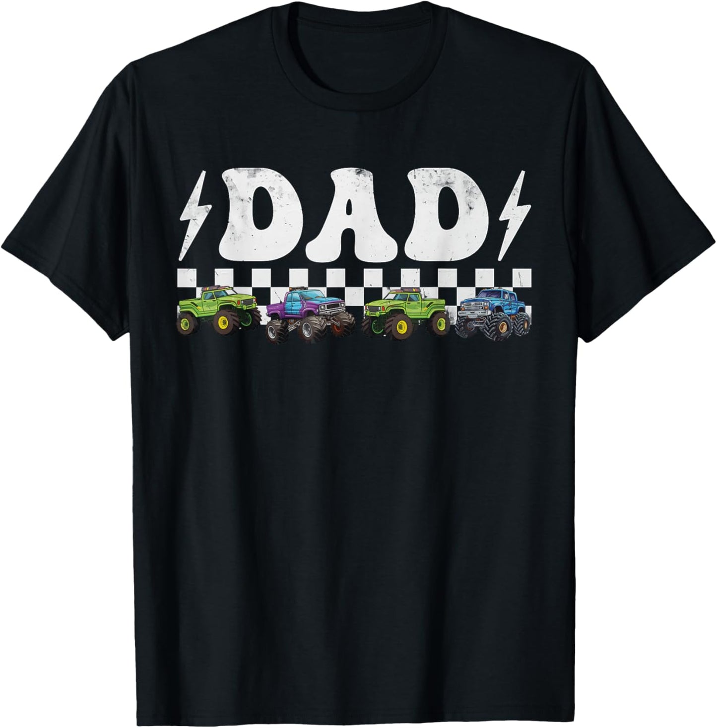 Monster Truck Dad Family Matching Monster Trucks Birthday T-Shirt - T-Shirt | Black