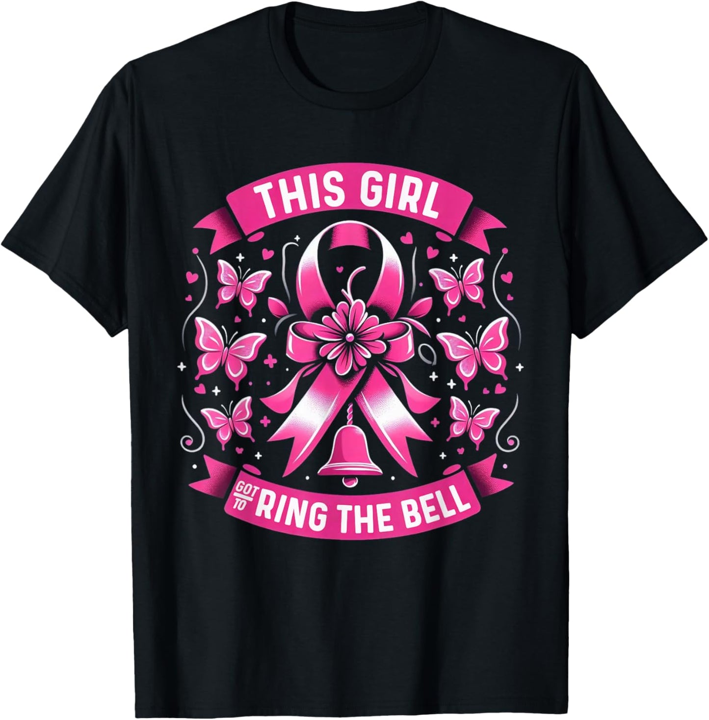 This Girl Got To Ring The Bell Breast Cancer Awareness T-Shirt - T-Shirt | Black