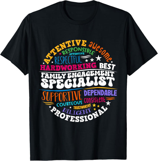 Family Engagement Specialist Appreciation Back to School T-Shirt - T-Shirt | Black