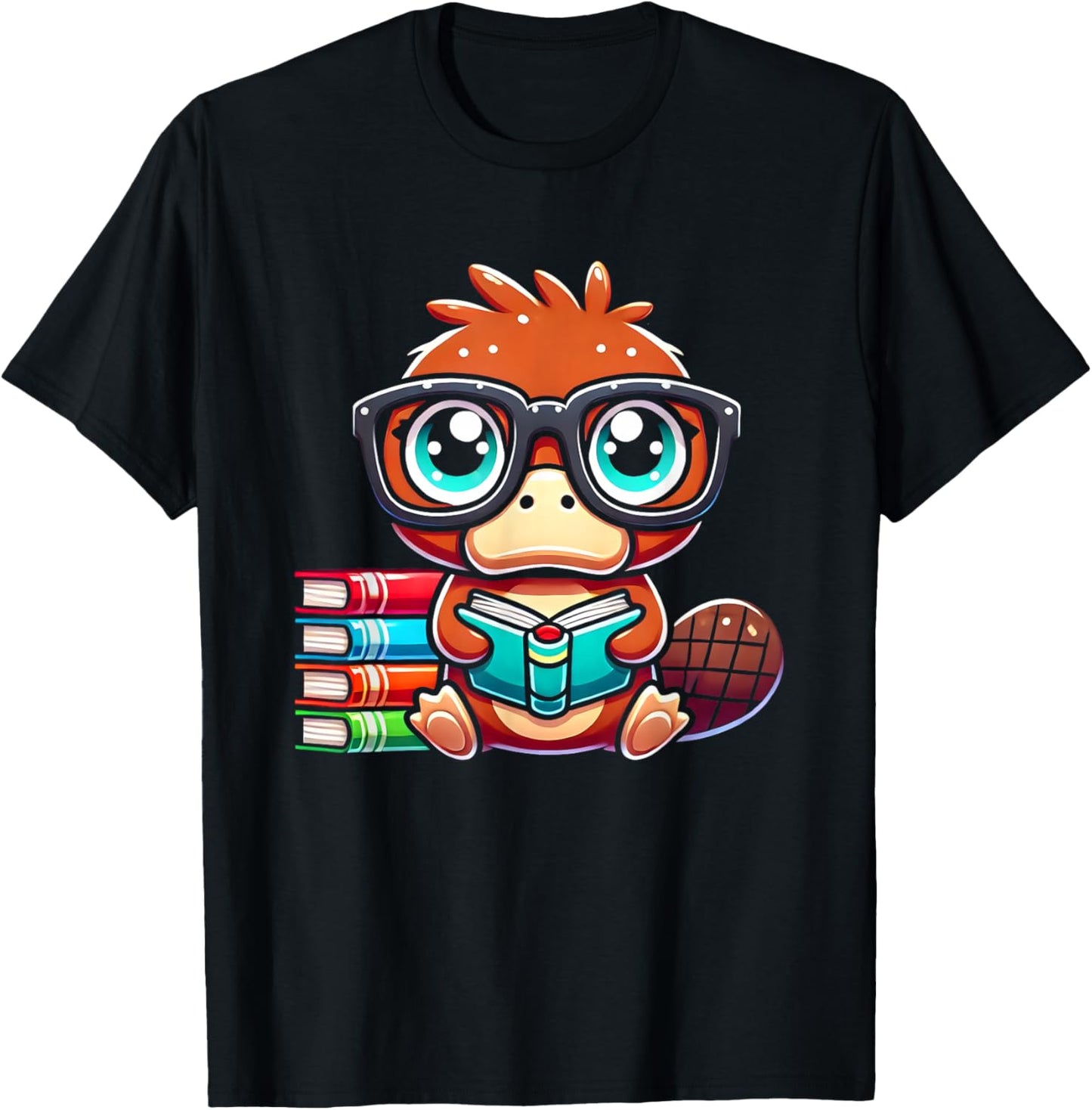 Book Lover Reading Platypus T-Shirt - T-Shirt | Black