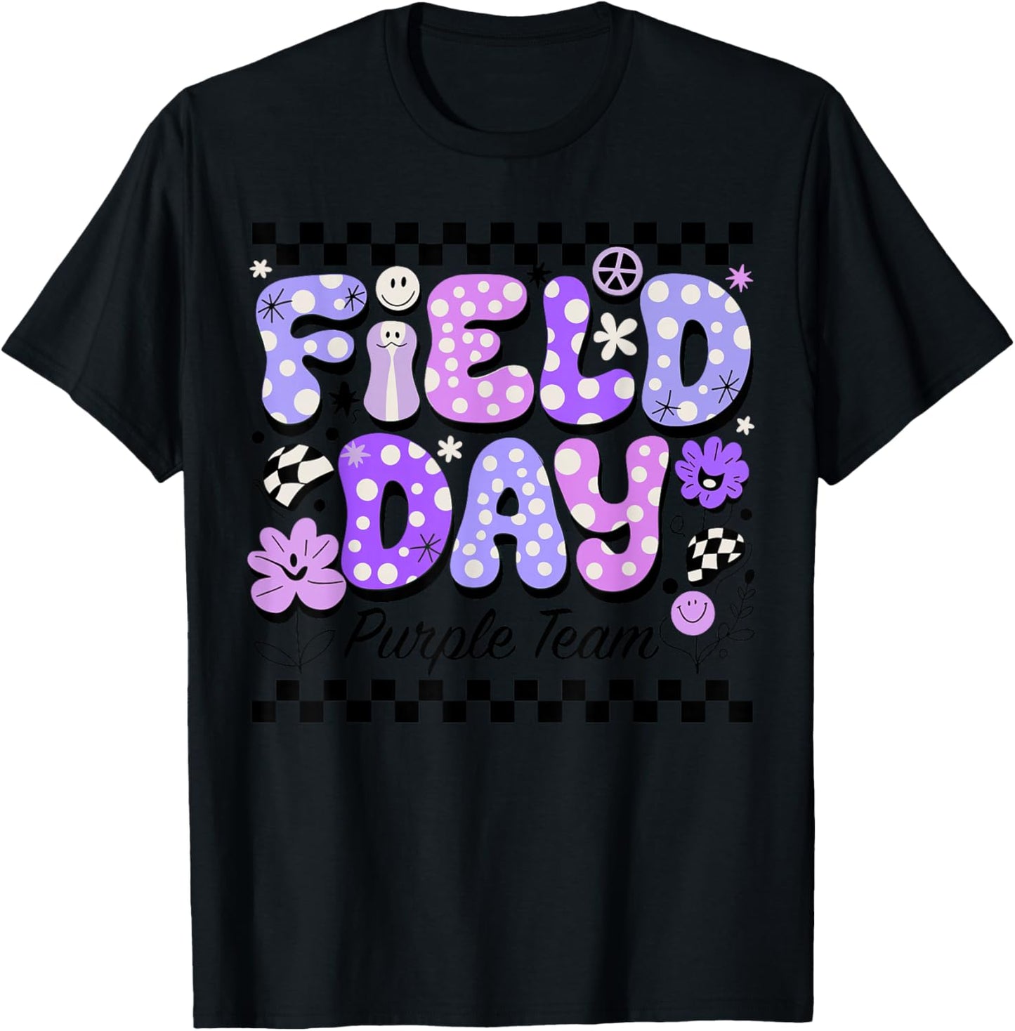 Field Day Purple Team Color Field Trip Team Game Competition T-Shirt - T-Shirt | Black