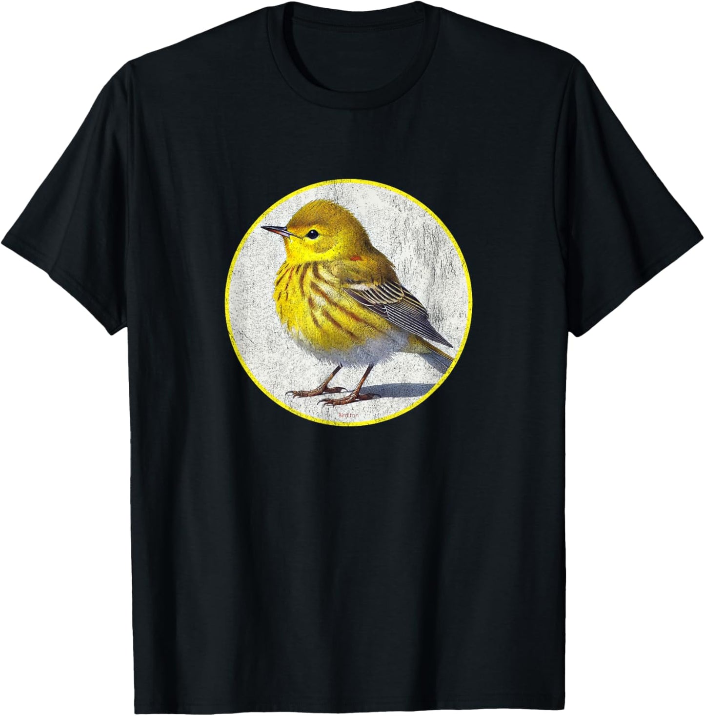 Colorful Retro Yellow Warbler Bird Design T-Shirt - T-Shirt | Black