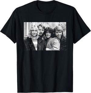 ABBA - Portrait of Swedish Pop Group Arrival Promo 1976 T-Shirt - T-Shirt | Black