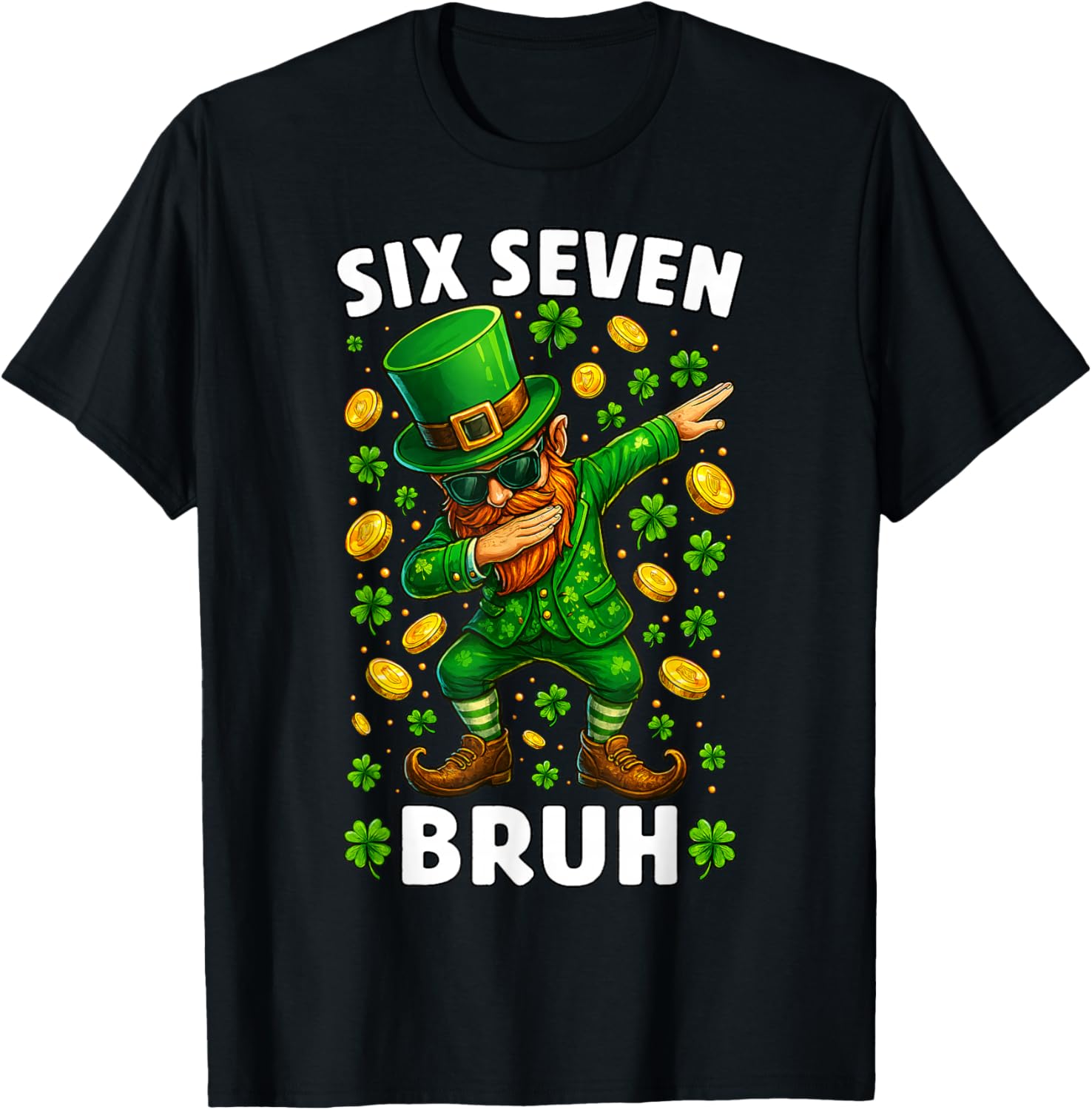 Leprechaun St. Patrick's Day 67 Six Seven Bruh Men Boys Kids T-Shirt - T-Shirt | Black