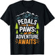 Bikes and Paws Adventure Awaits Design T-Shirt - T-Shirt | Black