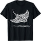 Stingray Line Art Sting Ray Scuba Diver Snorkeler T-Shirt - T-Shirt | Black