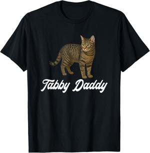 Tabby Daddy Gray Tabby Cat Dad Grey Tabby Cat Owner T-Shirt - T-Shirt | Black