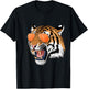 Cool Growling Bengal Tiger with Sunglasses T-Shirt - T-Shirt | Black